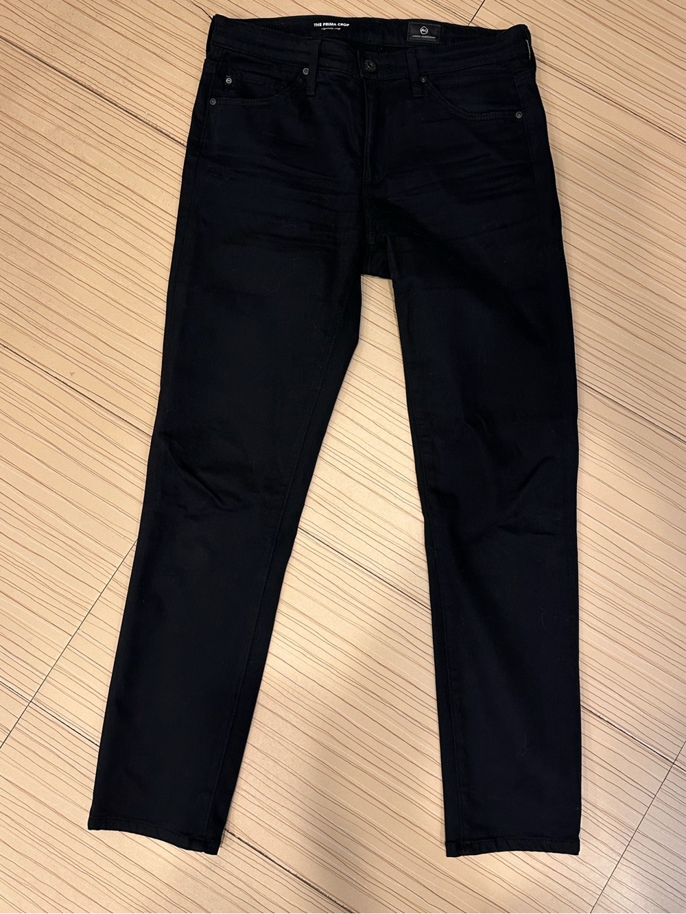 Womens AG Black The Prima Mid Rise Crop Cigarette Jeans. Sz 26